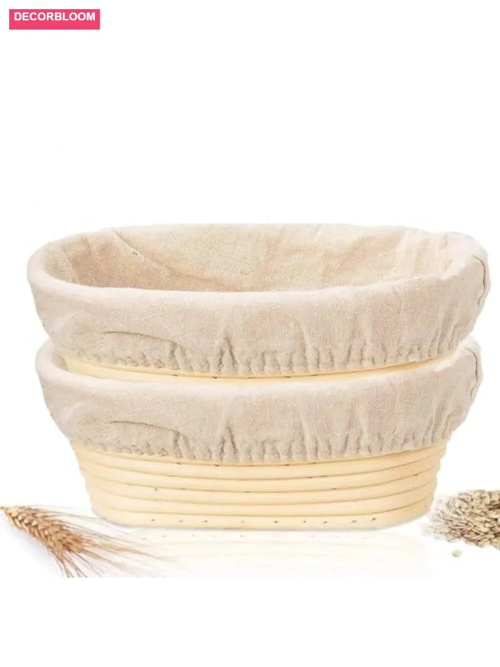 Banneton Bread Proofing Basket 2 Pack Oval Rattan Sourdough Baking Tool with